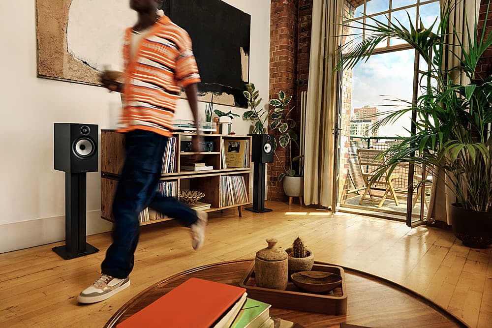 Alt View 13. Bowers & Wilkins - FS-600 S3 Floor Stands for 606 S3/607 S3 Standmount Speaker - Black.