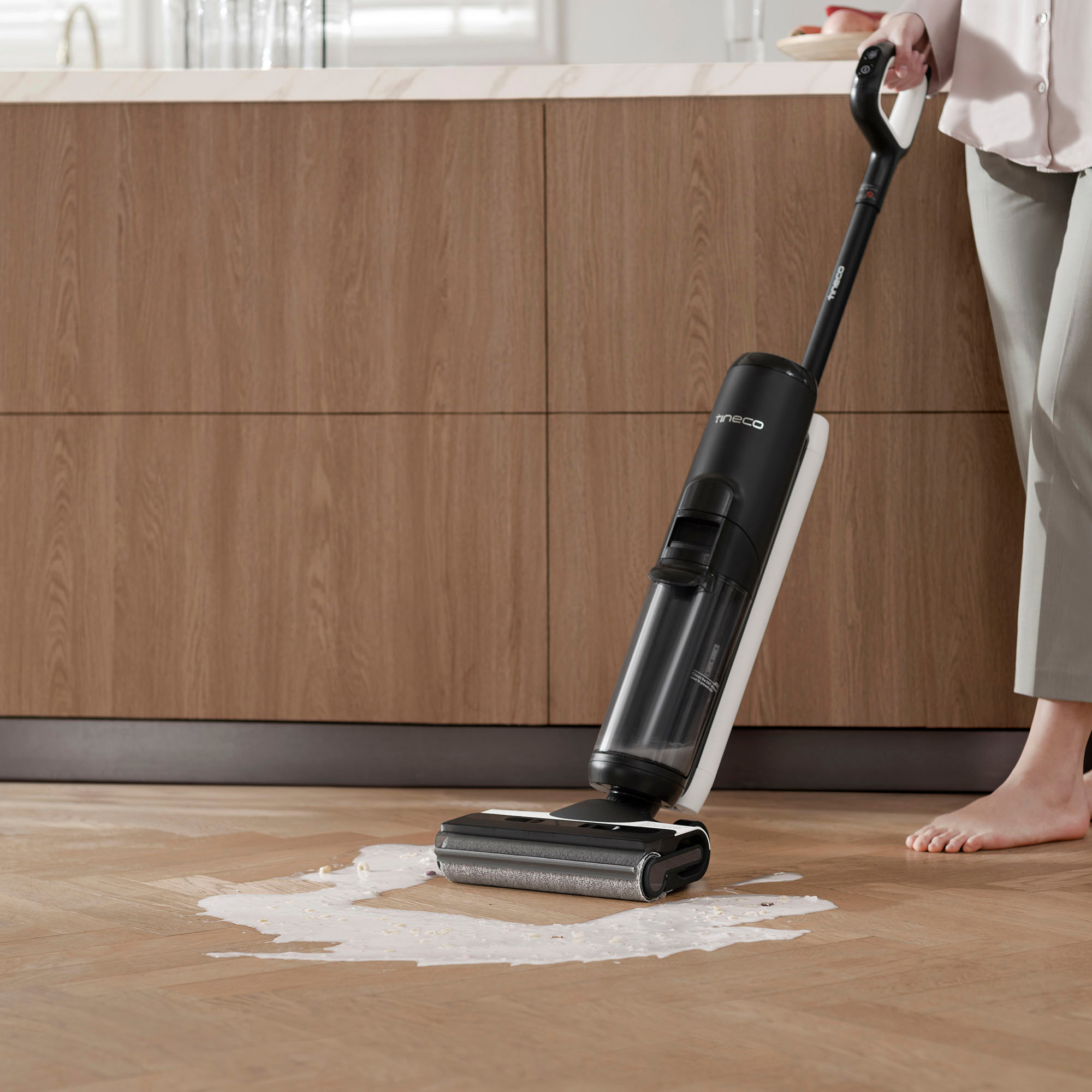 Angle View: Tineco - Floor One S6 Extreme Pro – 3 in 1 Mop, Vacuum & Self Cleaning Smart Floor Washer with iLoop Smart Sensor - Black