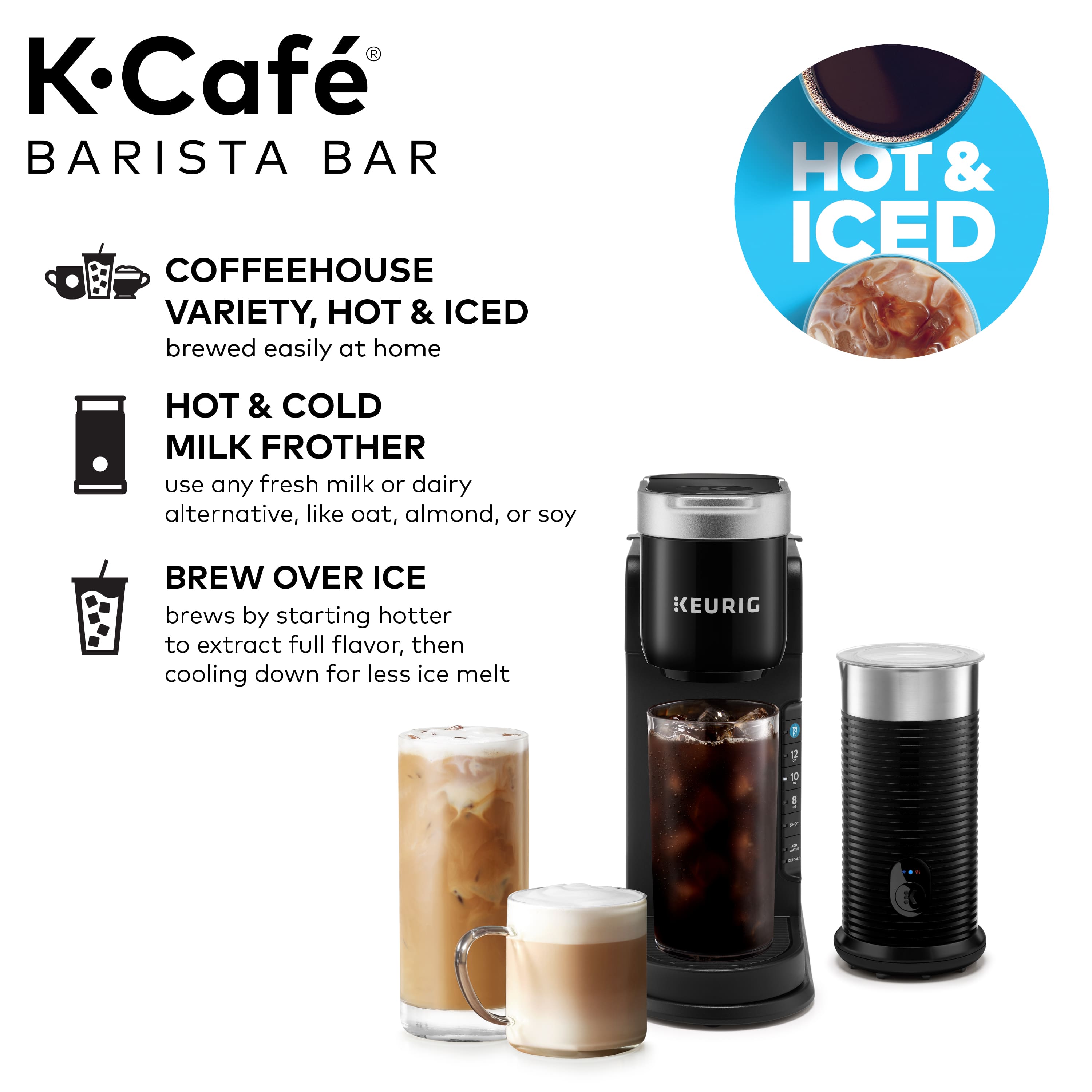 Alt View 13. Keurig - K-Café Barista Bar Single Serve Coffee Maker and Frother - Black.