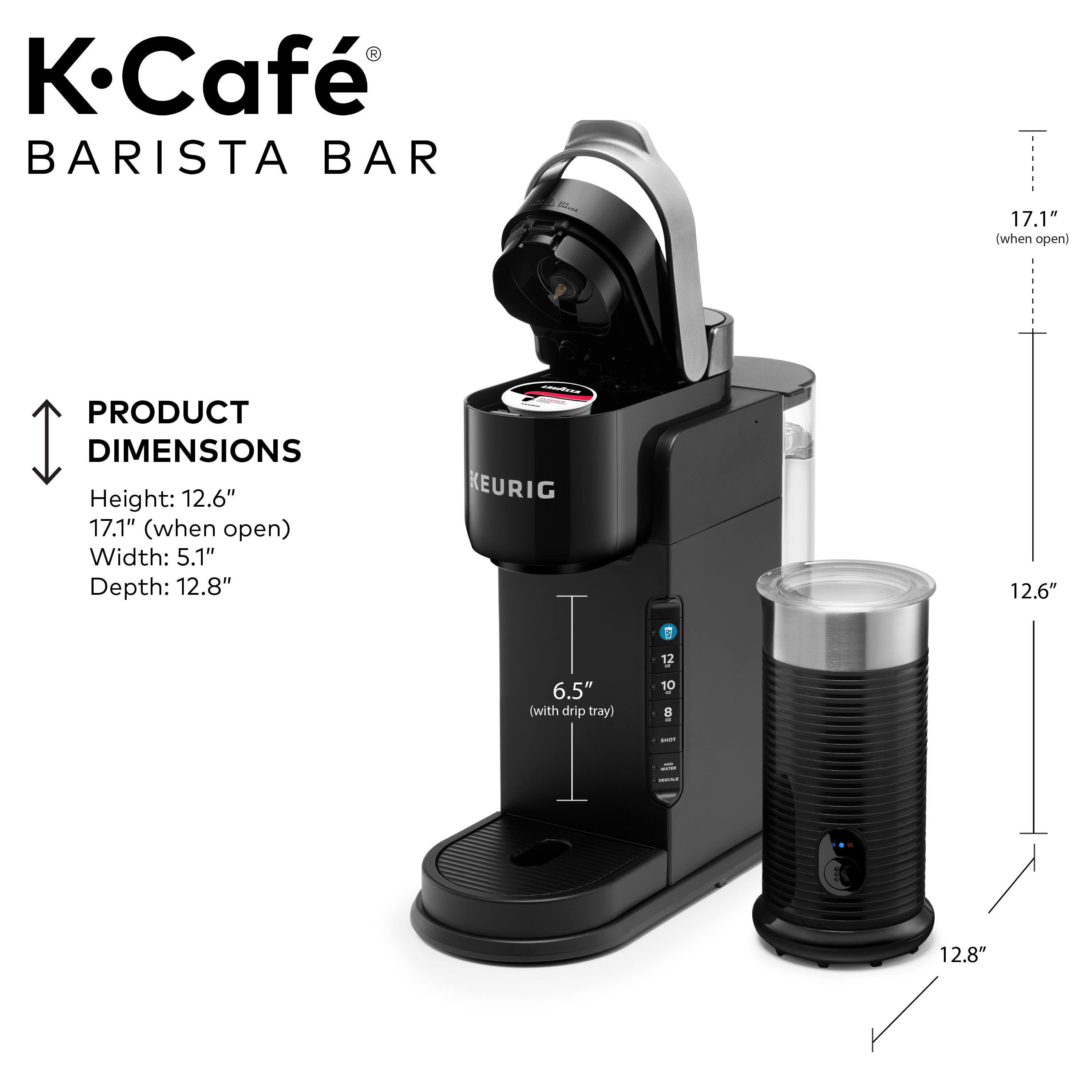 Alt View 14. Keurig - K-Café Barista Bar Single Serve Coffee Maker and Frother - Black.