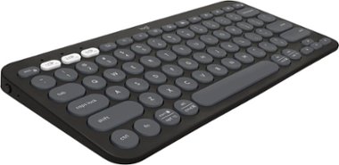 Logitech - Pebble Keys 2 Compact Wireless Scissor Keyboard for Windows, macOS, iPadOS, Chrome - Graphite - Front_Zoom