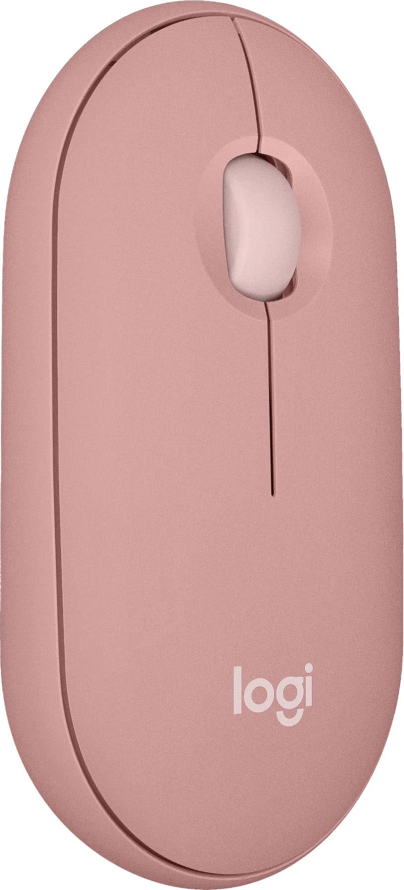 Logitech - Pebble Mouse 2 M350s Slim Lightweight Wireless Bluetooth Optical Silent Ambidextrous Mouse with Customizable Buttons - Wireless - Rose - Front_Zoom