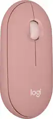 Front. Logitech - Pebble Mouse 2 M350s Slim Lightweight Wireless Bluetooth Optical Silent Ambidextrous Mouse with Customizable Buttons - Rose.