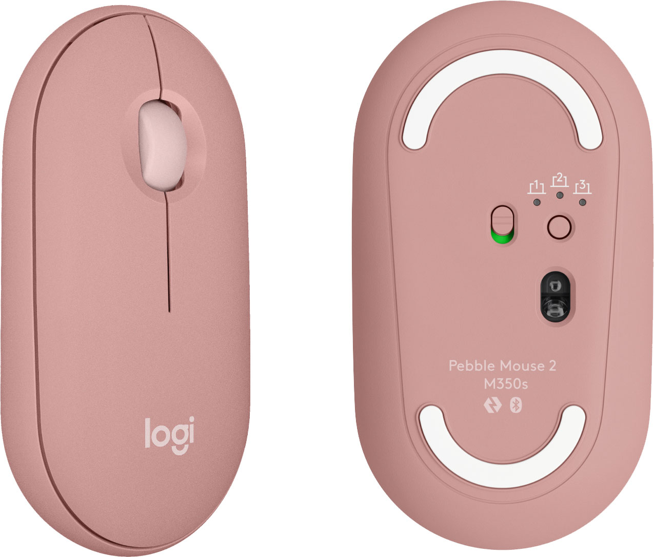 Logitech Pebble M350 Wireless Mouse - Pink Rose Mouse Pad Studio Series -  Darker Rose