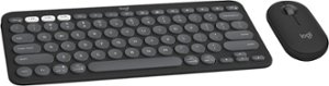 Logitech - Pebble 2 Combo Compact Wireless Scissor Keyboard and Mouse Bundle for Windows, macOS, iPadOS, Chrome - Graphite - Front_Zoom