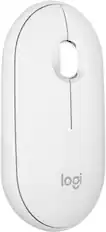 Front. Logitech - Pebble Mouse 2 M350s Slim Lightweight Wireless Bluetooth Optical Silent Ambidextrous Mouse with Customizable Buttons - Off-White.