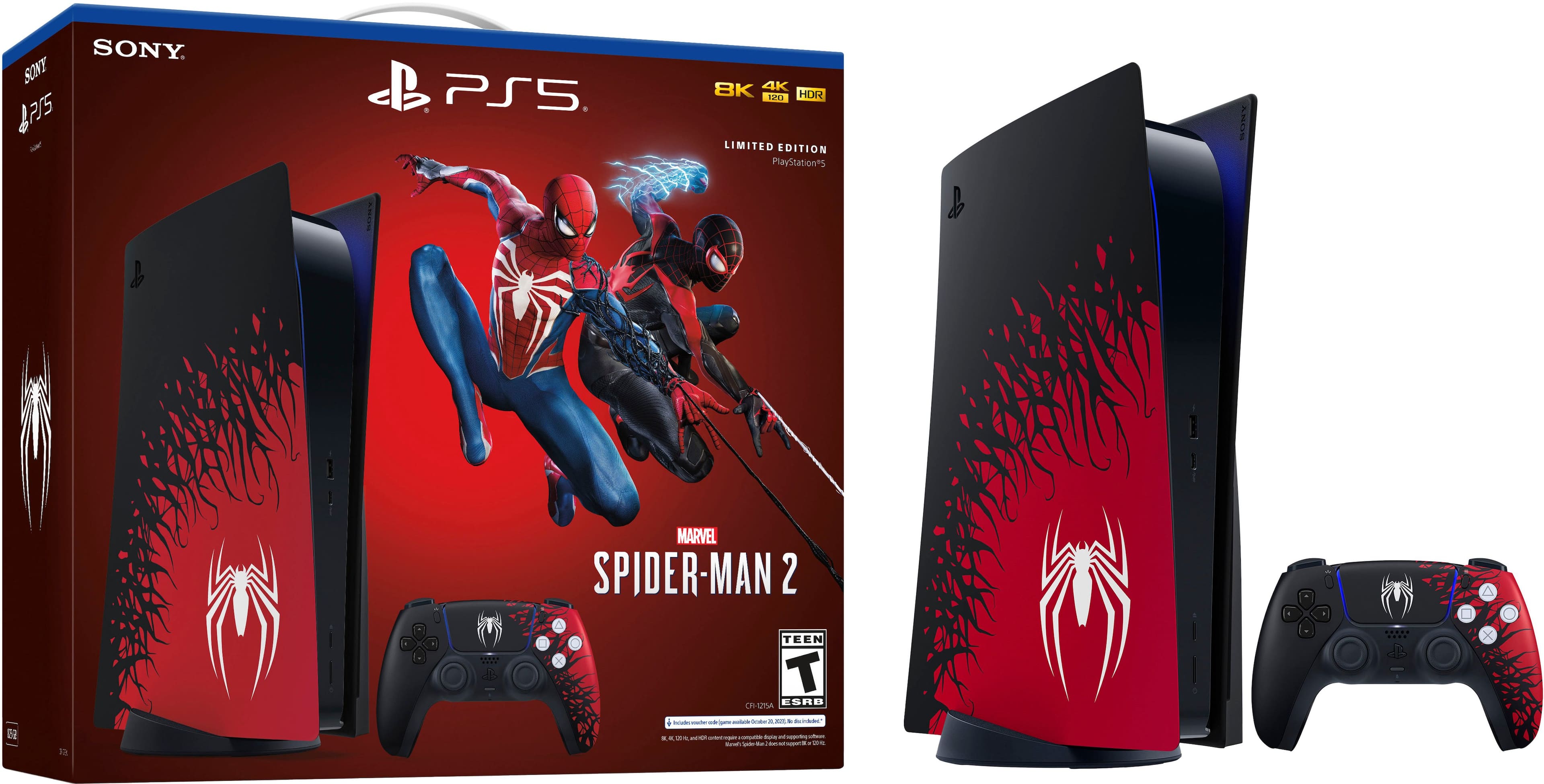 Front. Sony - PlayStation 5 Console – Marvel’s Spider-Man 2 Limited Edition Bundle - Multi.