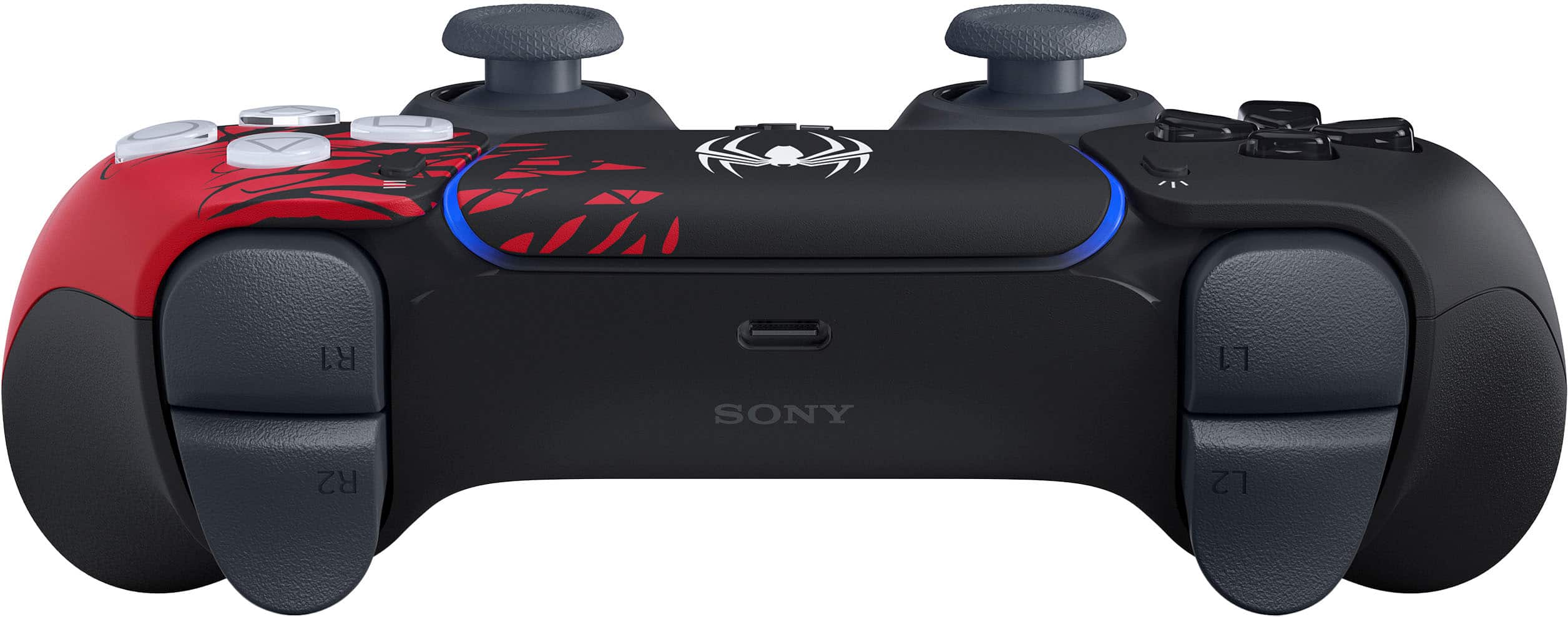 Back. Sony - PlayStation 5 - DualSense Wireless Controller - Marvel’s Spider-Man 2 Limited Edition.