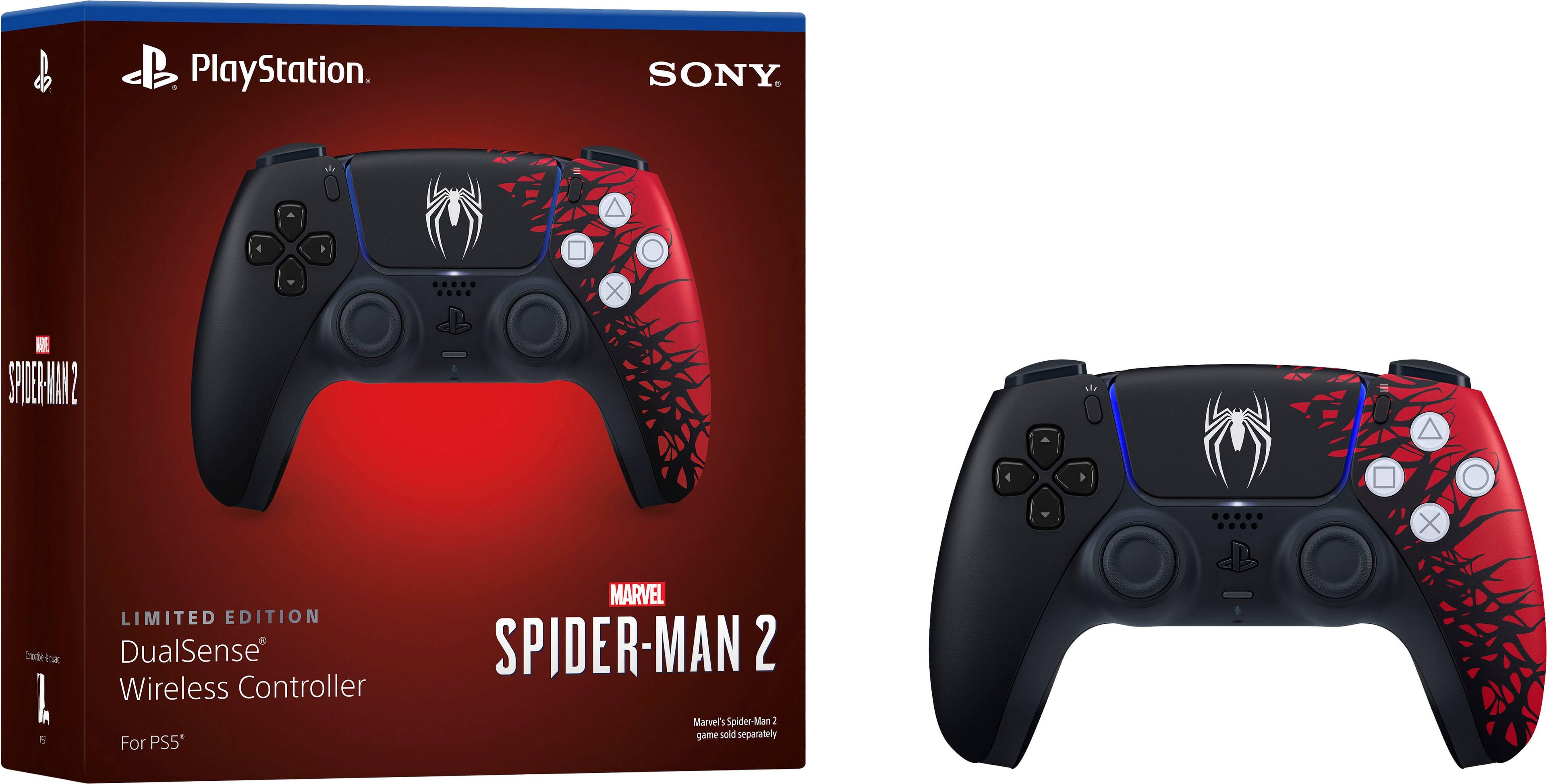 Angle. Sony - PlayStation 5 - DualSense Wireless Controller - Marvel’s Spider-Man 2 Limited Edition.