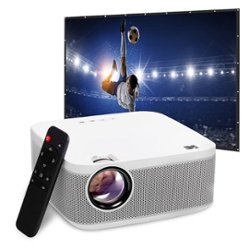 Kodak - FLIK X10  Full HD Multimedia Projector Kit, 1080p Portable Home Theater Bundle with 100” Projection Screen - White - Front_Zoom