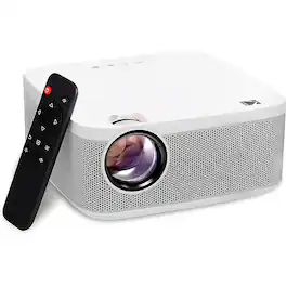 Kodak - FLIK X10 Full HD Home Projector, 1080p Portable Projector & Home Theater System with Remote Control - White