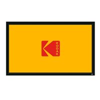 Kodak - 120” Projector Screen, 160° Angle Fixed Frame Projector Screen with Velvet Frame & Wall Mount Kit - Black - Front_Zoom