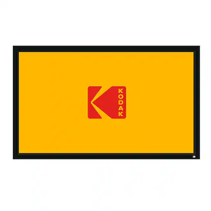 Front. Kodak - 120” Projector Screen, 160° Angle Fixed Frame Projector Screen with Velvet Frame & Wall Mount Kit - Black.