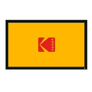 Kodak - 120” Projector Screen, 160° Angle Fixed Frame Projector Screen with Velvet Frame & Wall Mount Kit - Black