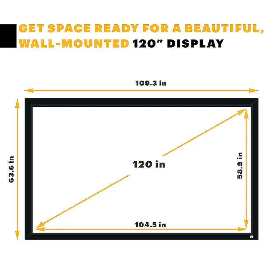 Projector Screen Frame Design Kodak 120” Projector Screen, 160° Angle Fixed Frame Projector Screen ...