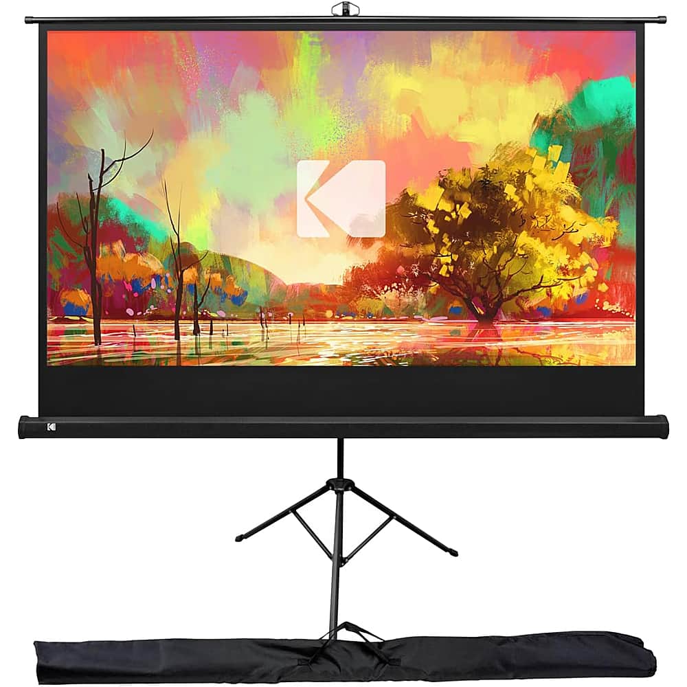 Alt View 16. Kodak - 60 in. Portable Projector Screen, Adjustable Projection Screen with Tripod Stand & Carry Bag - White.