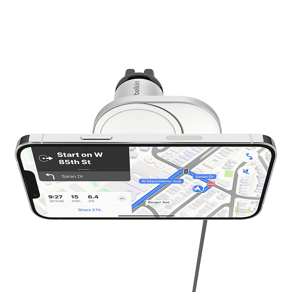 Alt View 15. Belkin - Wireless Car Charger with Official MagSafe Charging 15W - Gray.