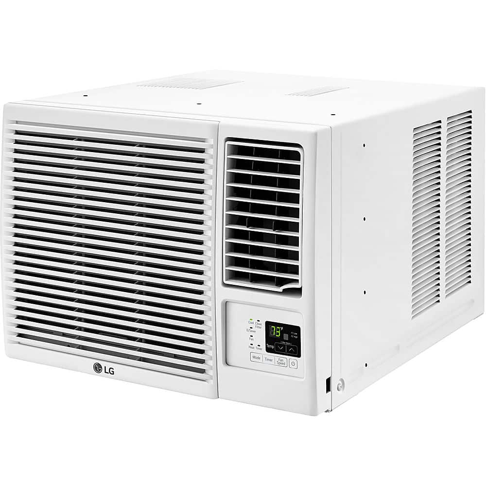 Angle View: LG - 1,400 Sq. Ft 23,000 BTU Window Mounted Air Conditioner with 11,600 BTU Heater - White