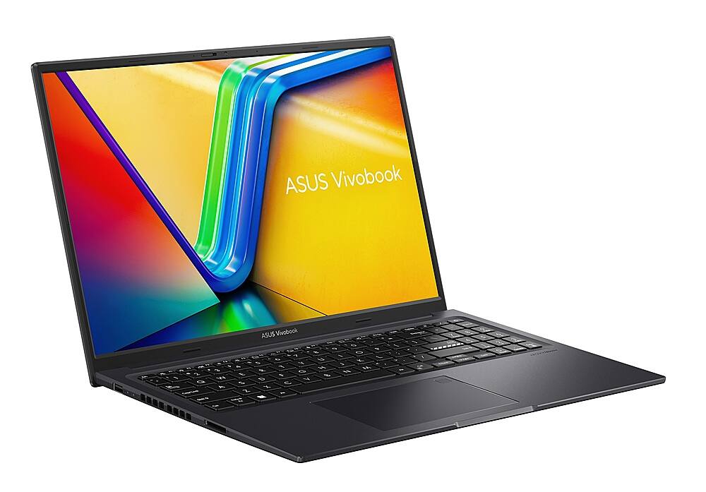 Left. ASUS - Vivobook 16X OLED Laptop - Intel 13 Gen Core i9 with 32GB RAM - NVIDIA GeForce RTX 4060 - 1TB SSD - Indie Black.