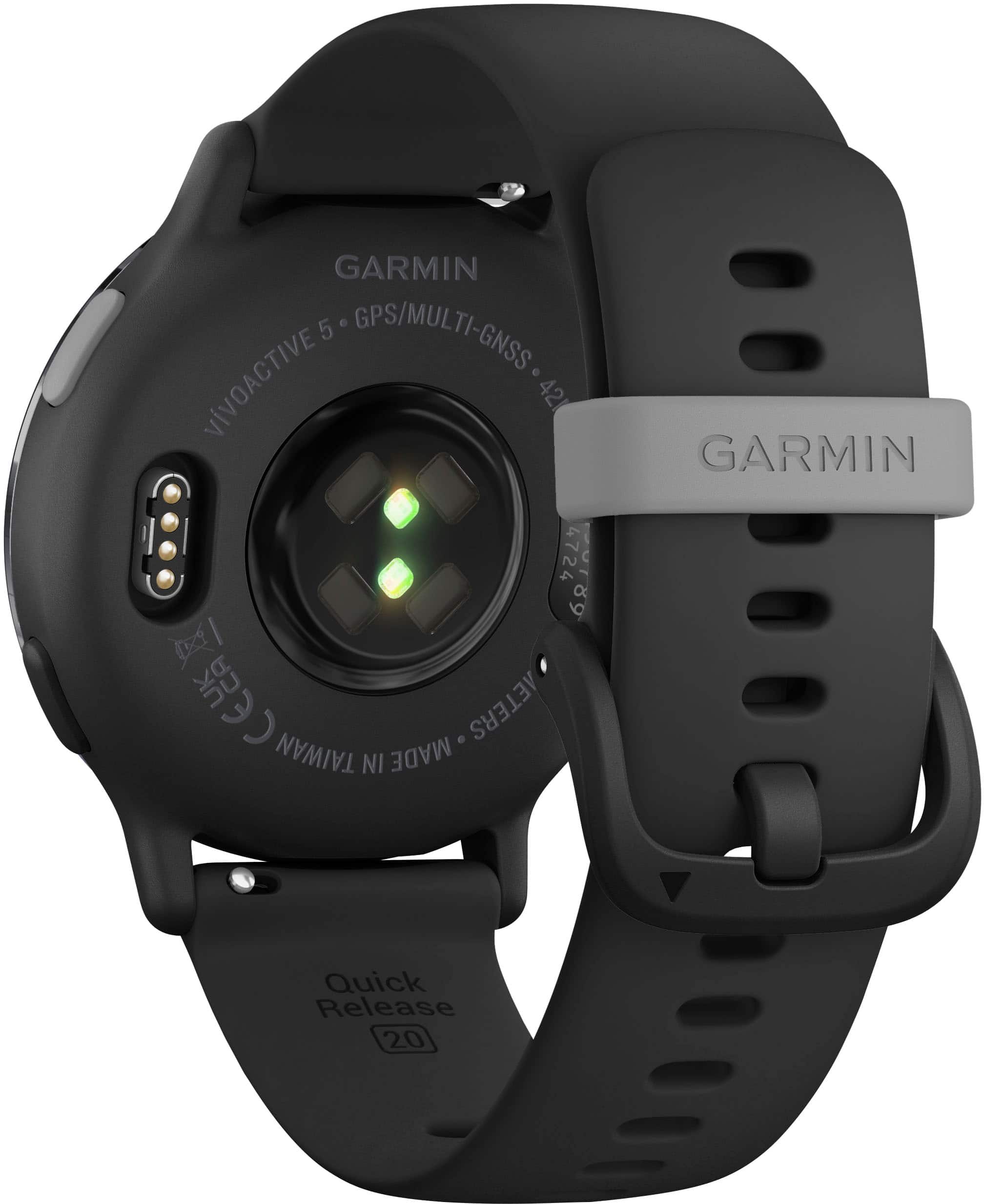 Alt View 4. Garmin - vívoactive 5 GPS Smartwatch 42 mm Fiber-reinforced polymer - Slate Aluminum and Black.