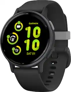 Garmin - vívoactive 5 GPS Smartwatch 42 mm Fiber-reinforced polymer - Slate Aluminum and Black - (2023)