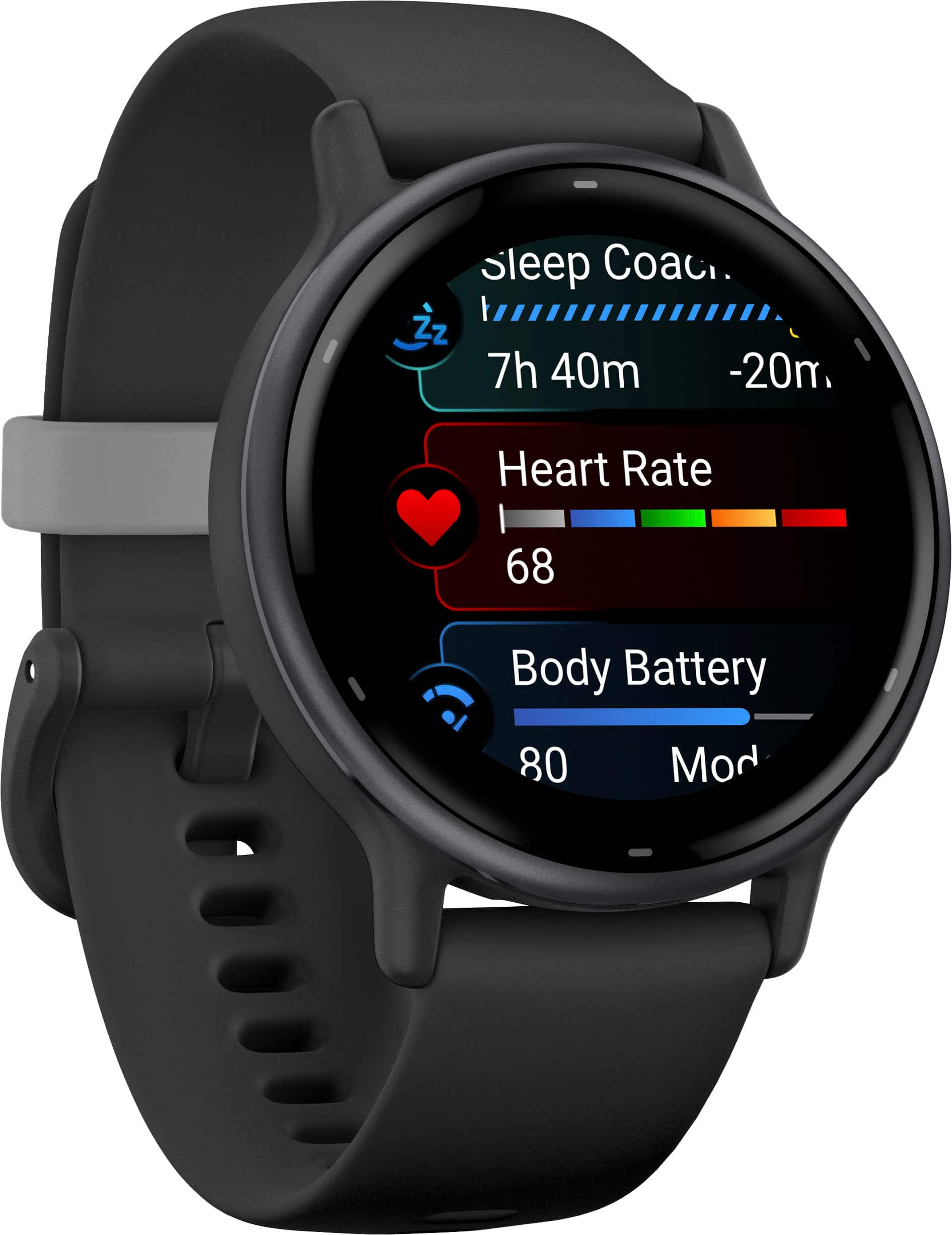Left. Garmin - vívoactive 5 GPS Smartwatch 42 mm Fiber-reinforced polymer - Slate Aluminum and Black.