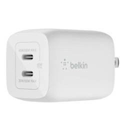 Belkin - 65W Dual USB-C Wall Charger, Fast Charging Power Delivery 3.0 with GaN Technology for Apple iPhone and Samsung - White - Alt_View_Zoom_11