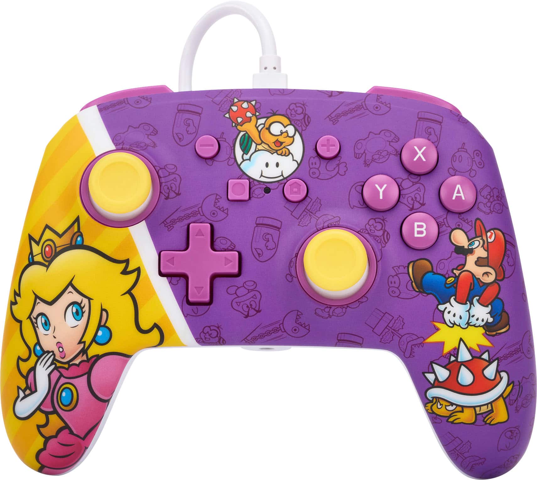Front. PowerA - Enhanced Wired Controller for Nintendo Switch - Princess Peach Battle.