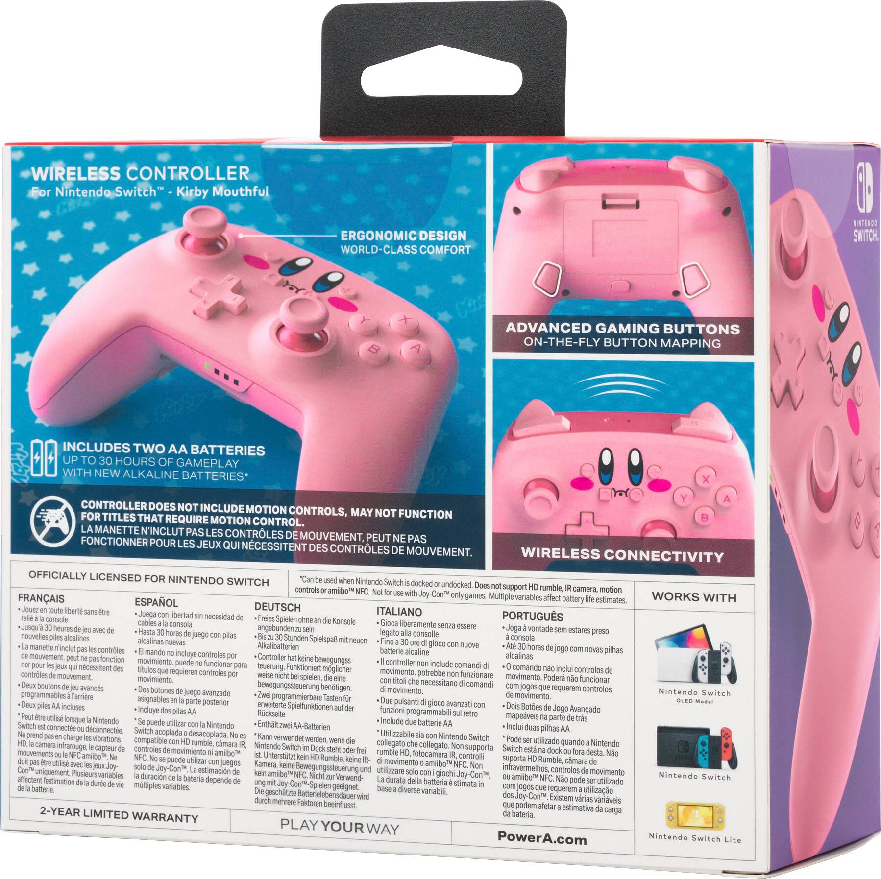 Alt View 26. PowerA - Enhanced Wireless Controller for Nintendo Switch - Kirby Mouthful.
