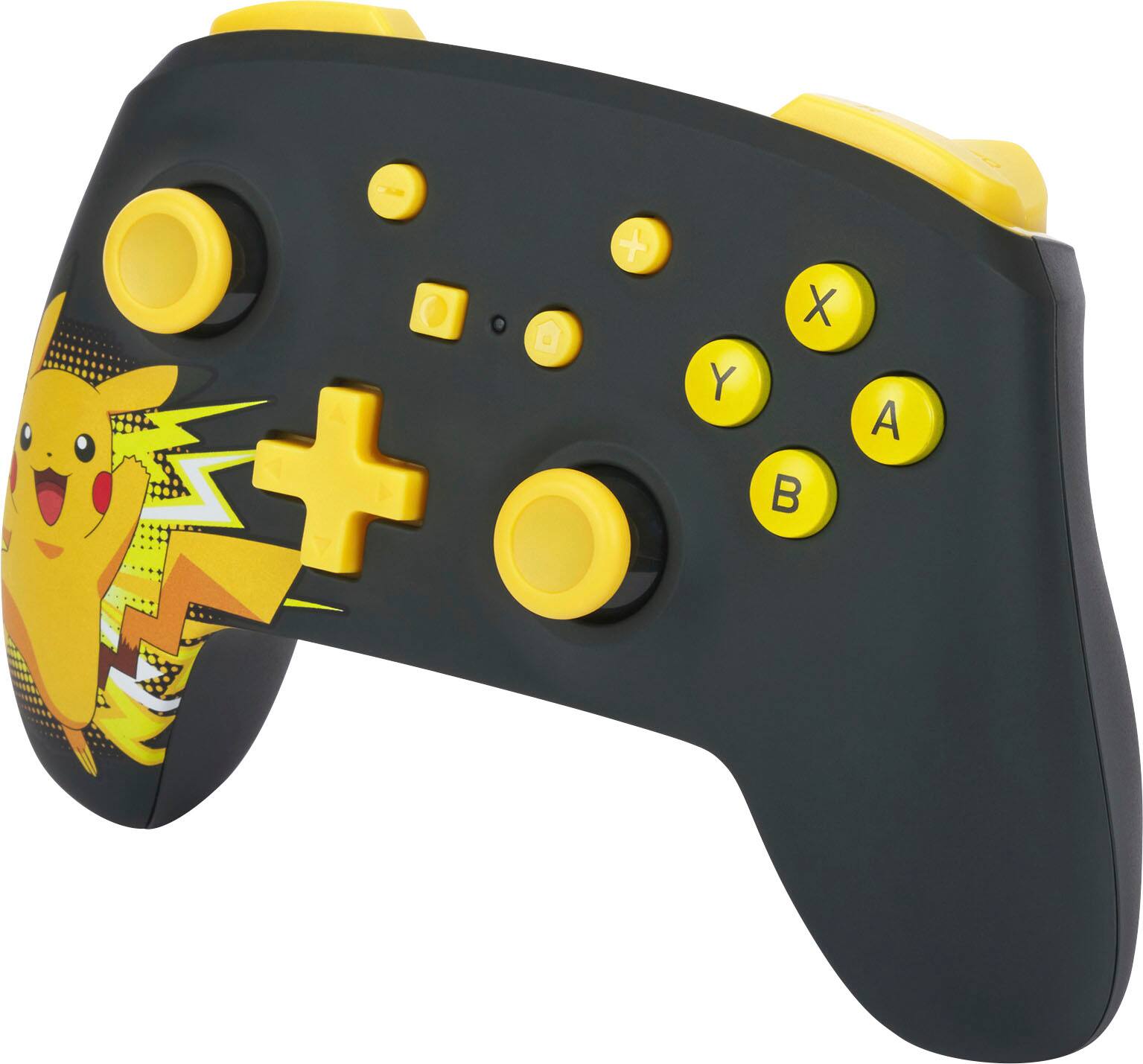 Left. PowerA - Wireless Controller for Nintendo Switch - Pikachu Ecstatic.