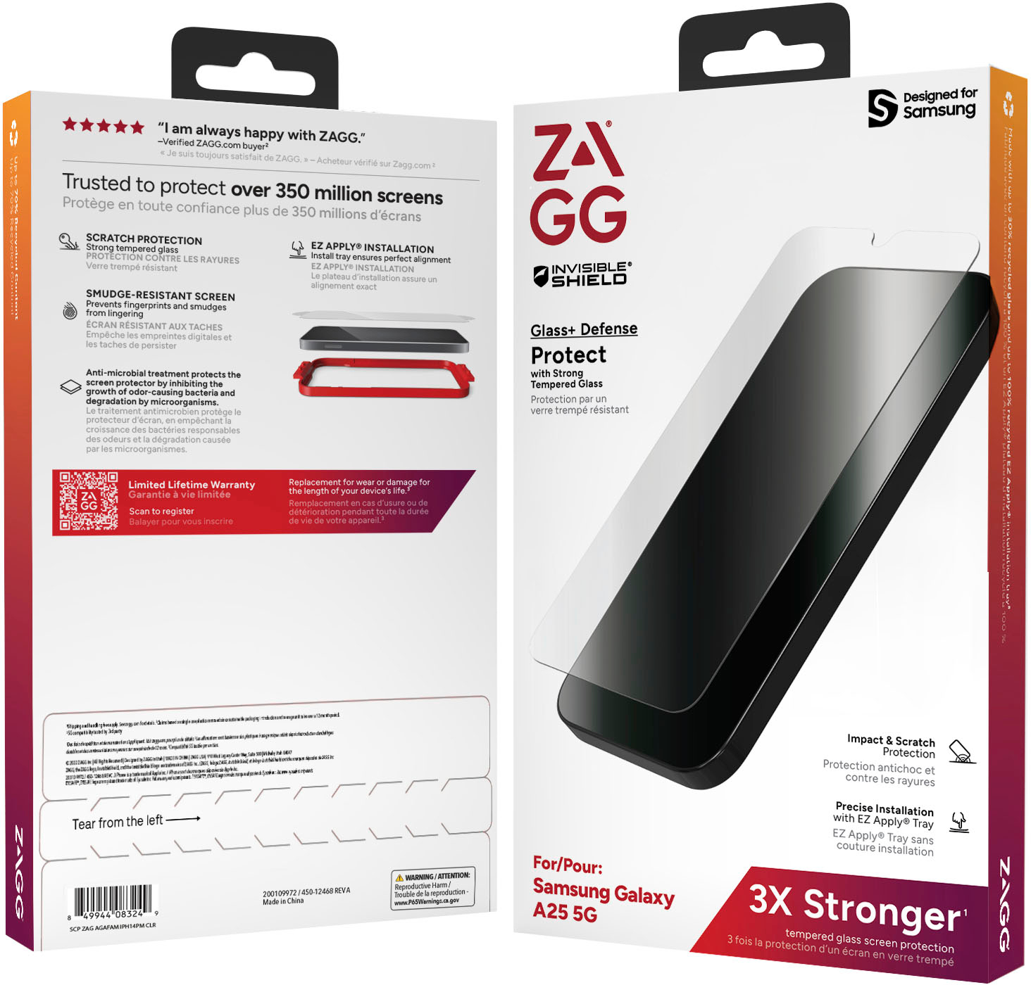ZAGG InvisibleShield Glass+ Defense Screen Protector for Samsung Galaxy A25  5G Clear 200112281 - Best Buy