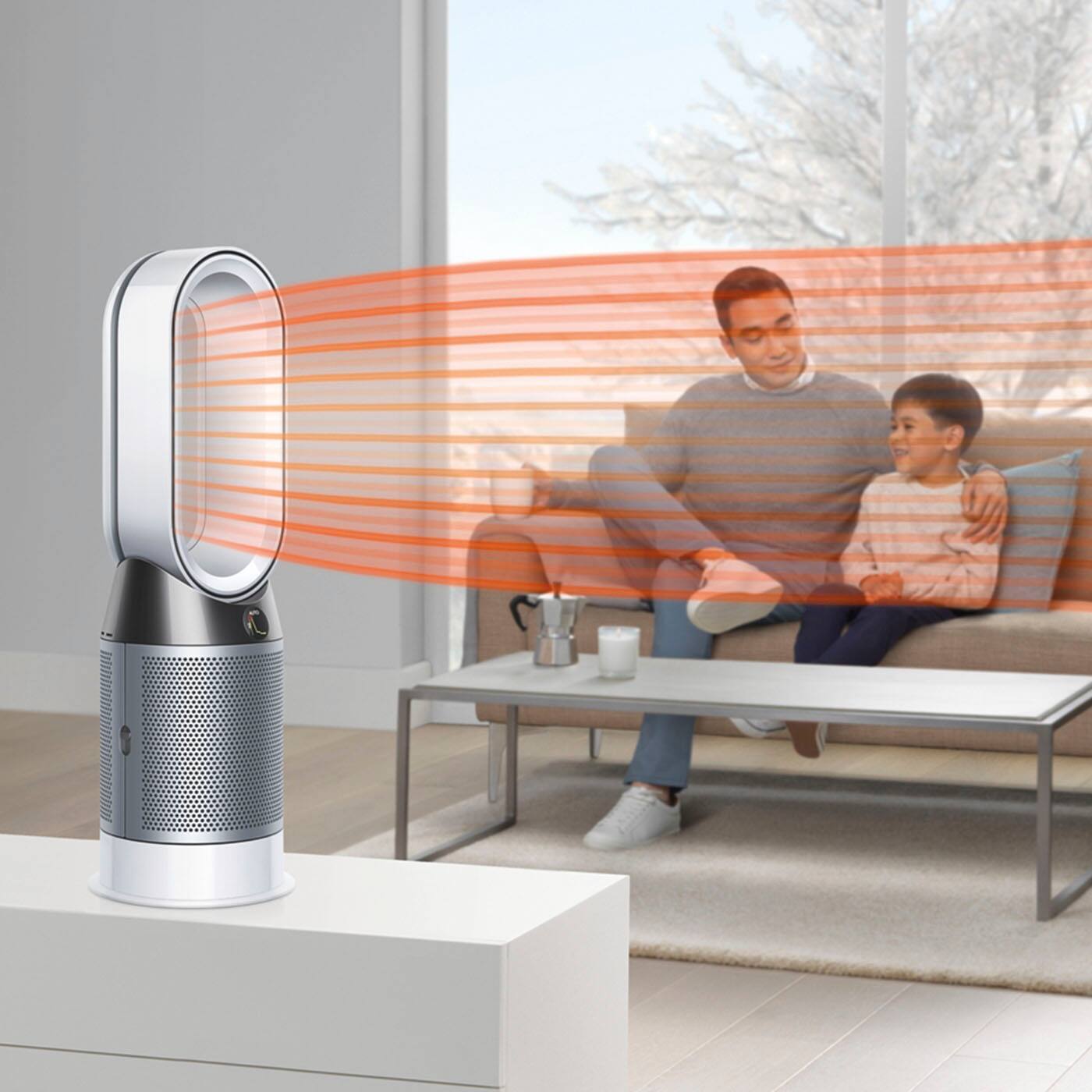 Alt View 16. Dyson - Refurbished HP04 Pure Hot + Cool Smart Tower Air Purifier, Heater and Fan - White.