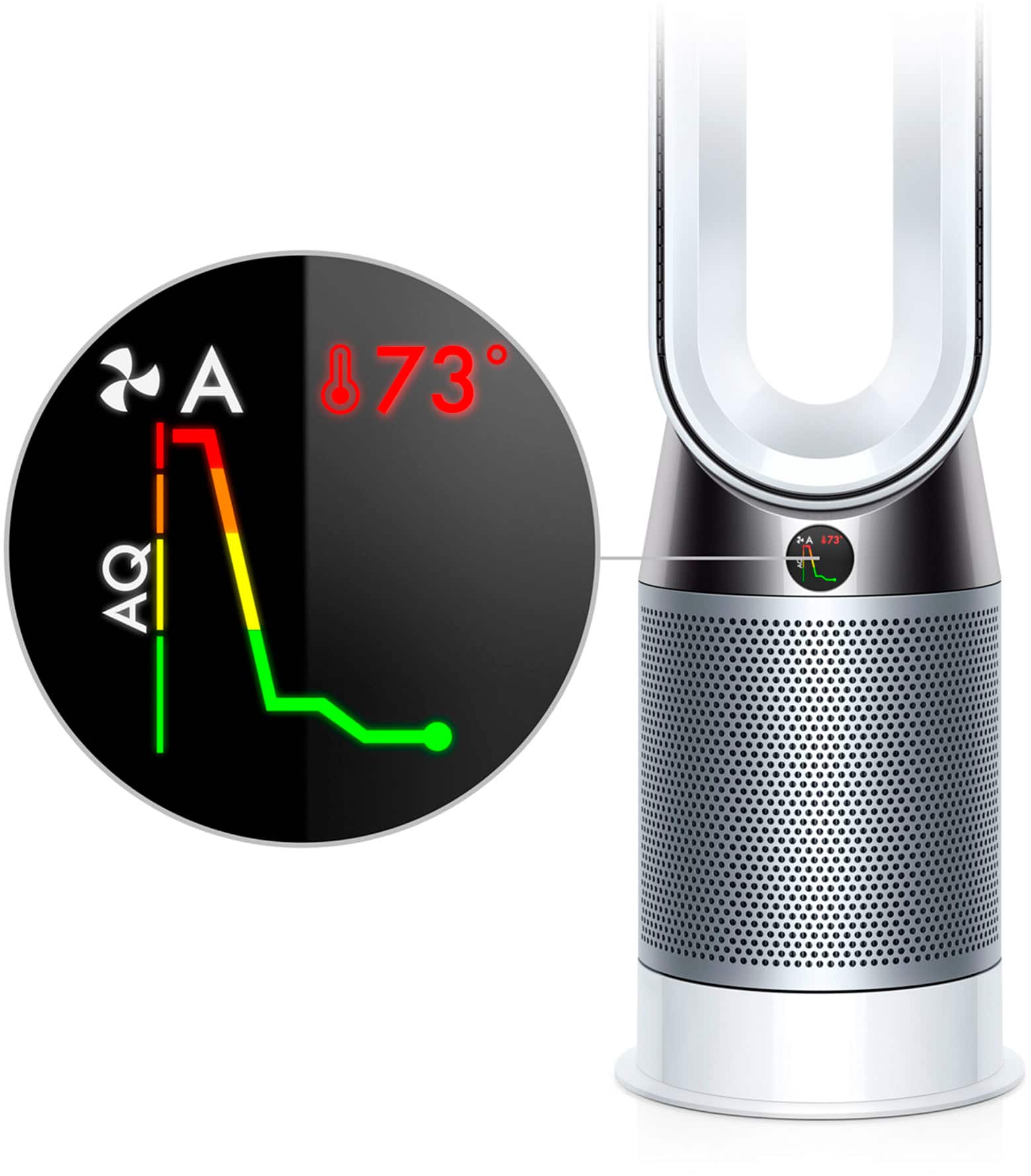 Alt View 11. Dyson - Refurbished HP04 Pure Hot + Cool Smart Tower Air Purifier, Heater and Fan - Silver.