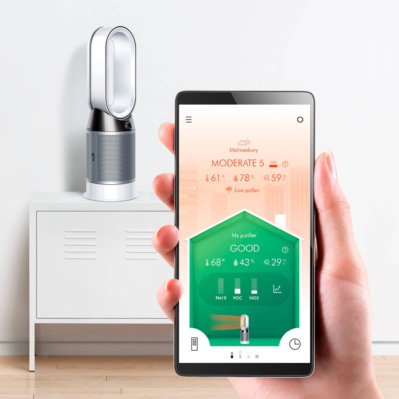 Alt View 15. Dyson - Refurbished HP04 Pure Hot + Cool Smart Tower Air Purifier, Heater and Fan - Silver.