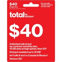 Total by Verizon - $40 Unlimited Talk & Text  Monthly Plan [Digital] - Front_Zoom