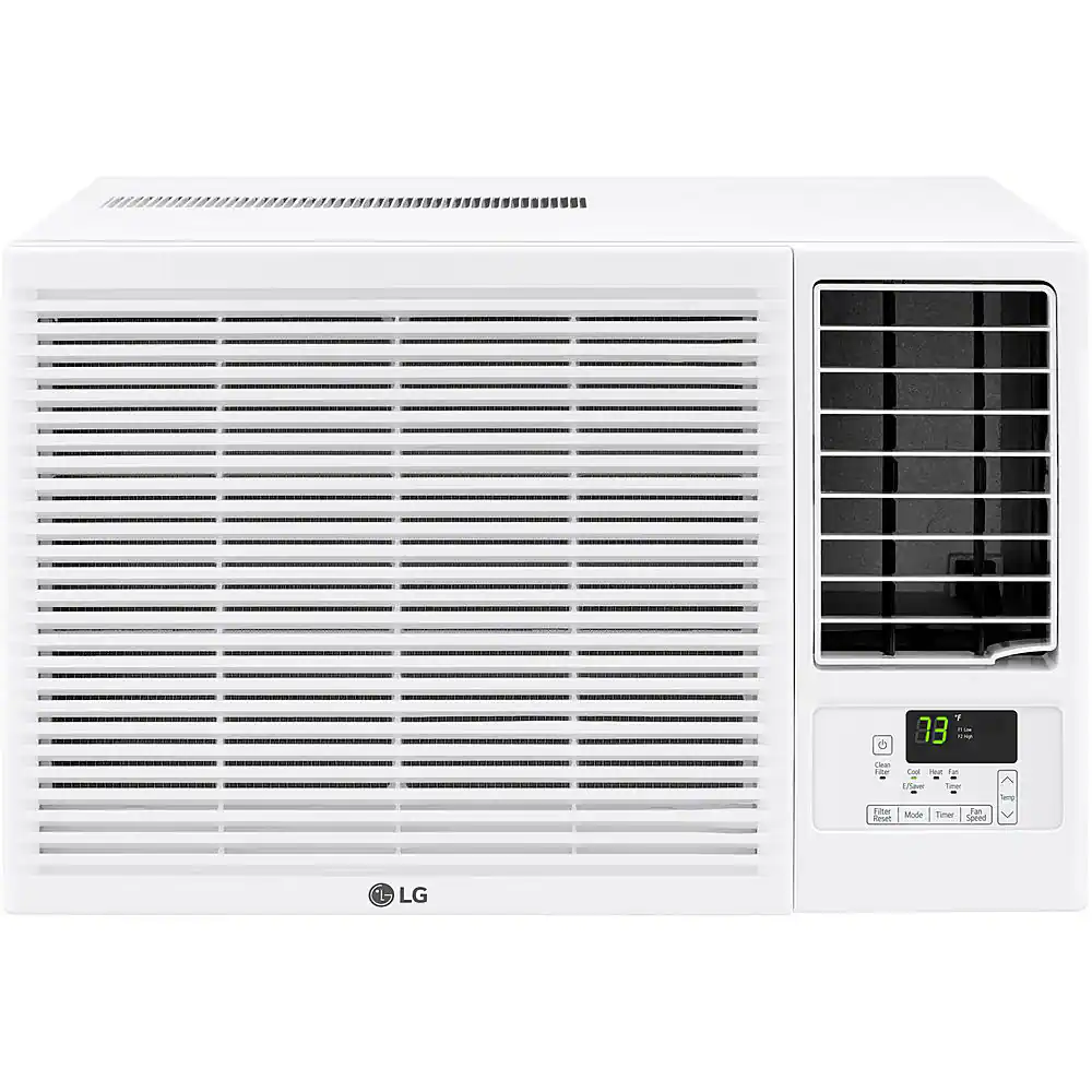 LG - 570 Sq. Ft 12,200 BTU 230V Window Mounted Air Conditioner with 11,200 BTU Heater - White