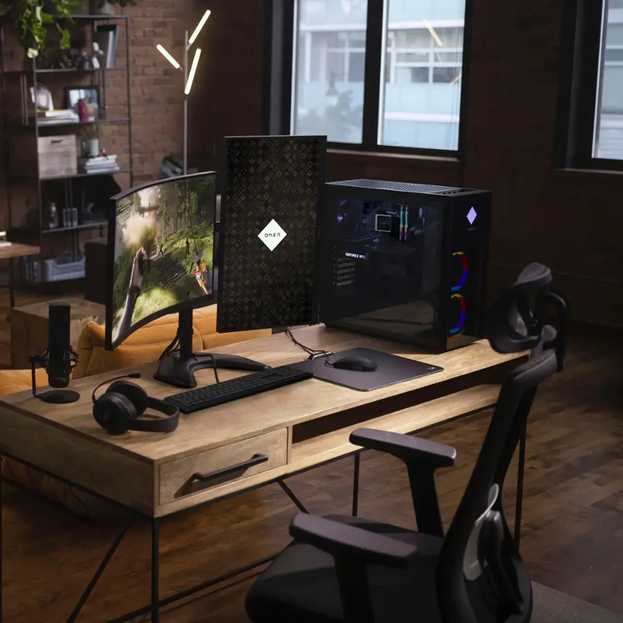 Alt View 14. HP OMEN - 40L Gaming Desktop - AMD Ryzen 7 7700 - 16GB DDR5 Memory - NVIDIA GeForce RTX 4060 Ti - 1TB SSD - Black.