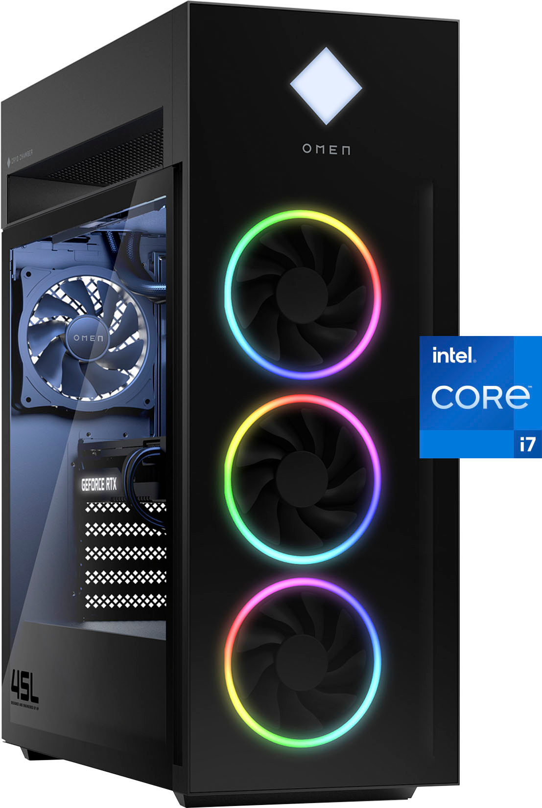 HP OMEN 45L Gaming Buy RTX Intel GeForce Core i7-12700K SSD DDR4 NVIDIA Best Black 16GB 1TB - Memory 4070 Desktop GT22-0074