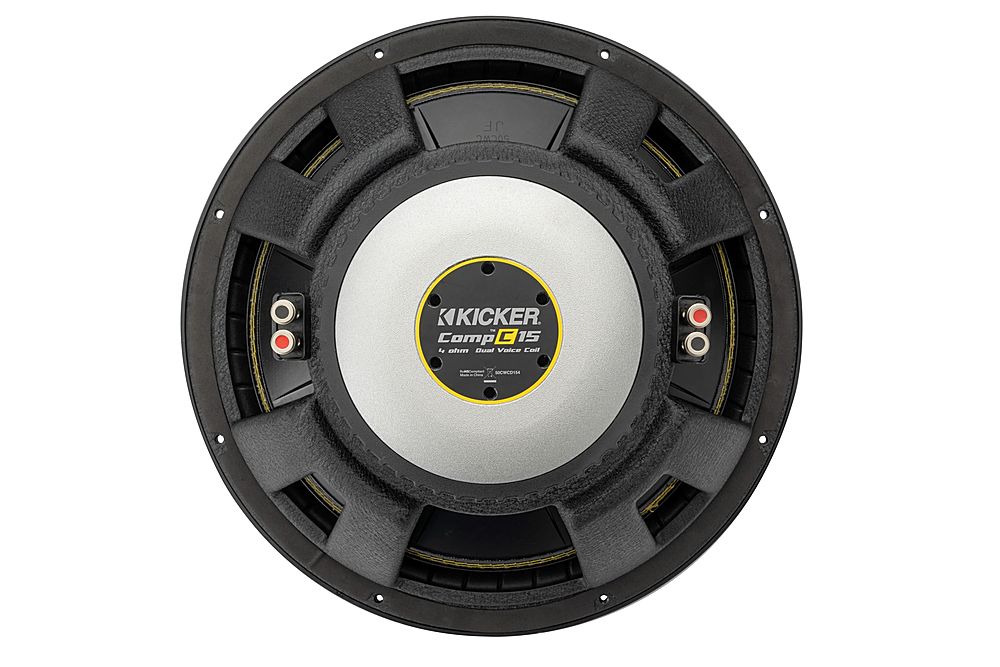 Back View: KICKER - CompC 15" Dual-Voice-Coil 4-Ohm Subwoofer - Black