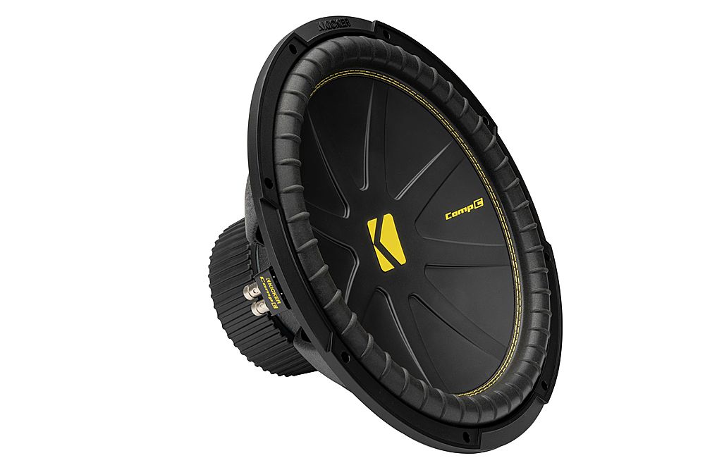 Angle. KICKER - CompC 15" Dual-Voice-Coil 4-Ohm Subwoofer - Black.