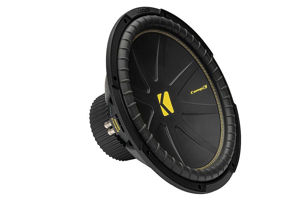 Angle. KICKER - CompC 15" Dual-Voice-Coil 4-Ohm Subwoofer - Black.