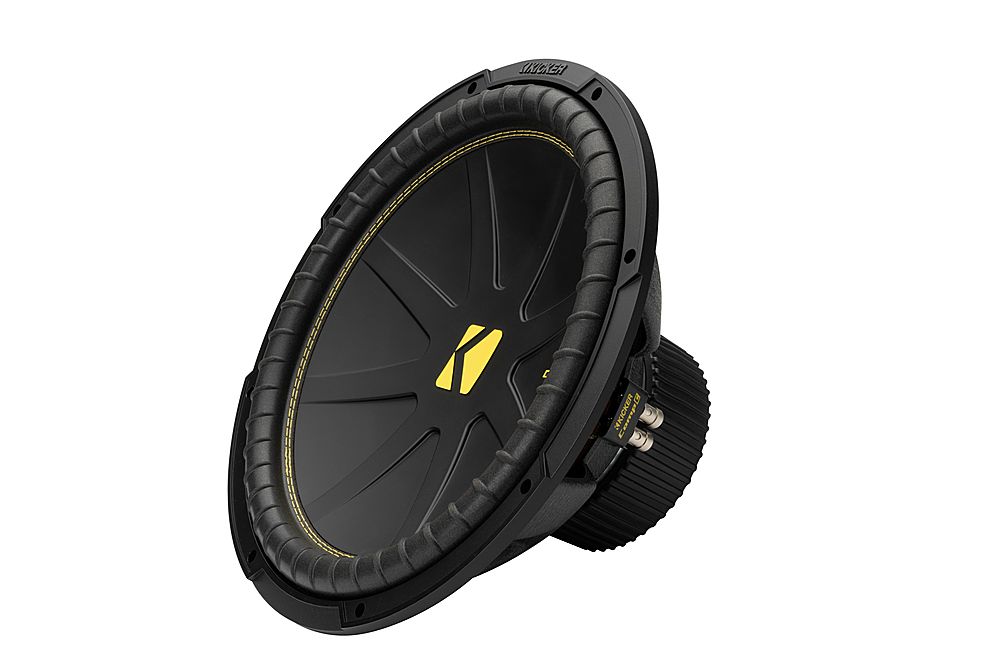 Left. KICKER - CompC 15" Dual-Voice-Coil 4-Ohm Subwoofer - Black.