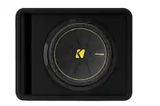 Front. KICKER - CompC 12" Loaded Enclosures Single-Voice-Coil 4-Ohm Subwoofer - Black.