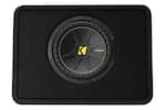 Front. KICKER - CompC 10" Single-Voice-Coil 2-Ohm Loaded Subwoofer Enclosure - Black.