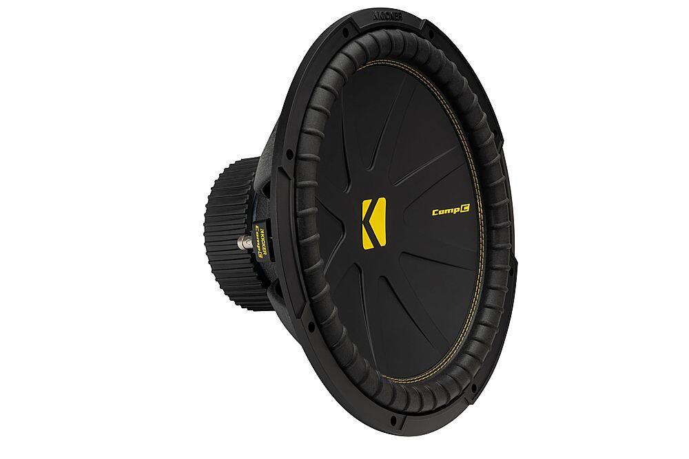 Angle. KICKER - CompC 15" Single-Voice-Coil 4-Ohm Subwoofer - Black.