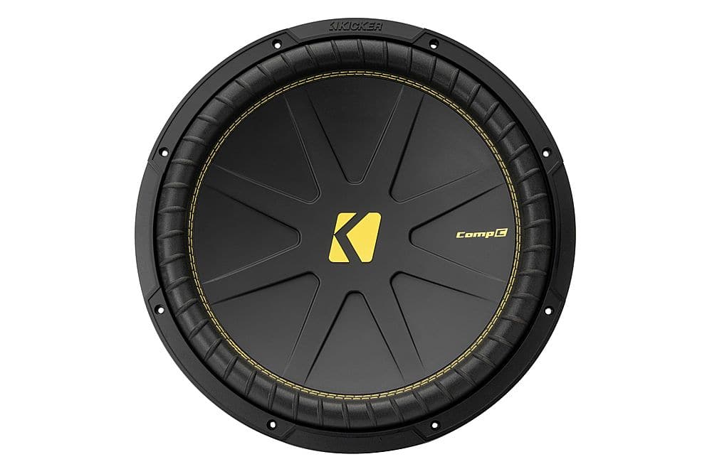 Front. KICKER - CompC 15" Single-Voice-Coil 4-Ohm Subwoofer - Black.