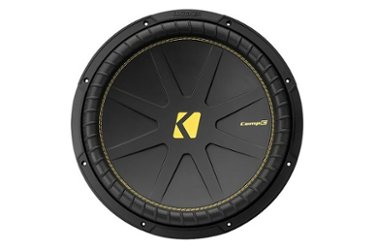KICKER - CompC 15" Single-Voice-Coil 4-Ohm Subwoofer - Black - Front_Zoom