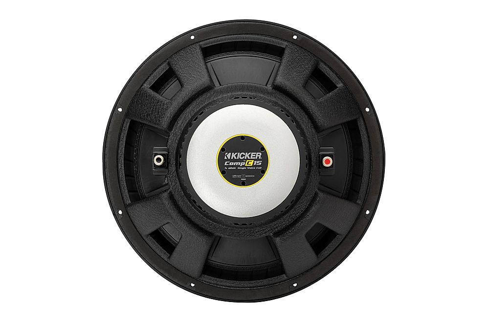 Back View: KICKER - CompC 15" Single-Voice-Coil 4-Ohm Subwoofer - Black