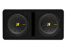 Front. KICKER - CompC 12" Loaded Enclosures Dual Single-Voice-Coil 2-Ohm Subwoofers - Black.