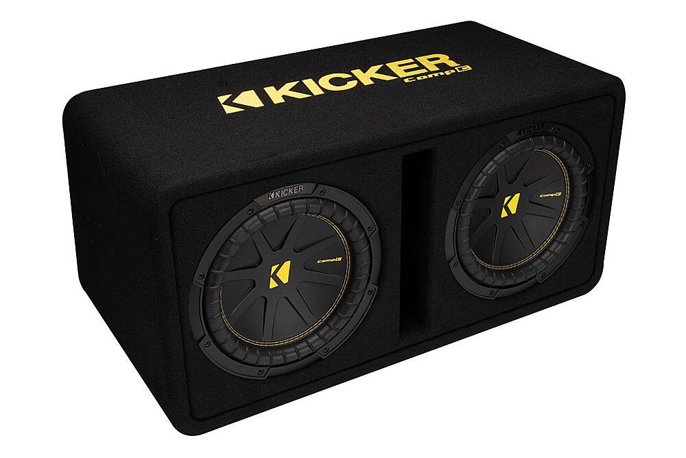 Back. KICKER - CompC 10" Loaded Enclosures Dual Single-Voice-Coil 2-Ohm Subwoofers - Black.